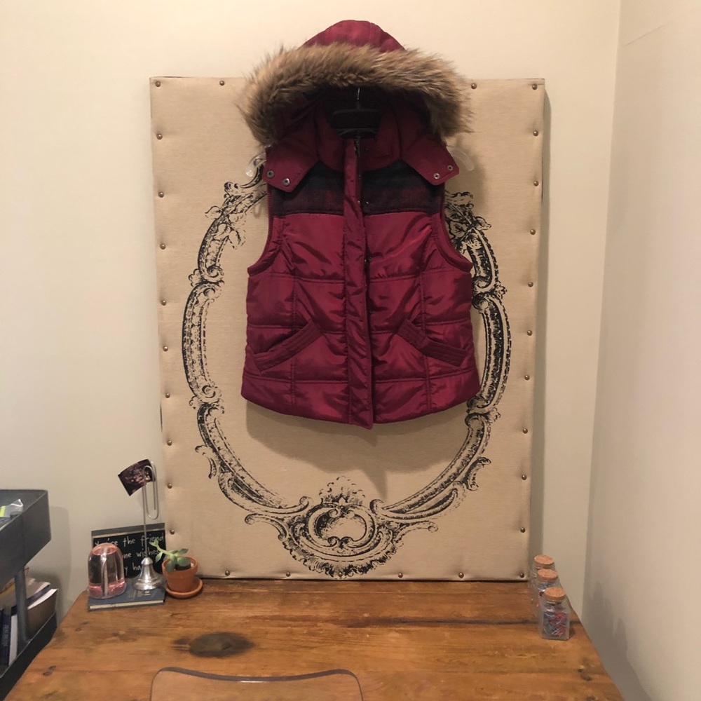 Red Puffer Jacket, Fur Lined Hood